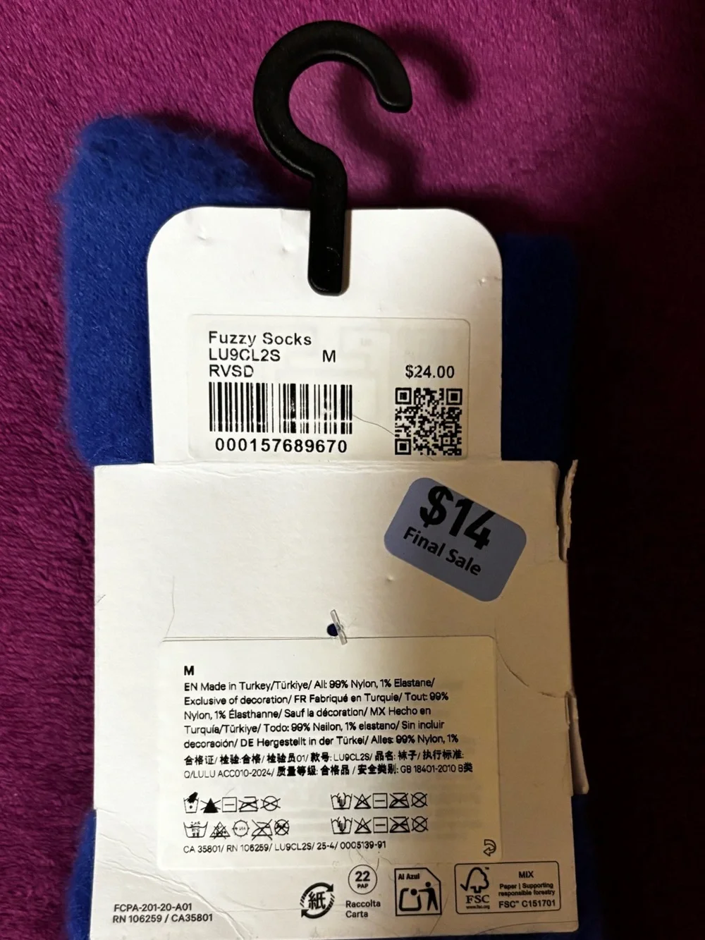 lululemon athletica Fuzzy Crew Socks - Royal Blue
